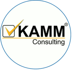 KAMM Consulting logo with a yellow checkmark in a gray square and the words KAMM Consulting.